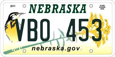 NE license plate VBO453