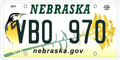 NE license plate VBO970