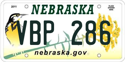 NE license plate VBP286