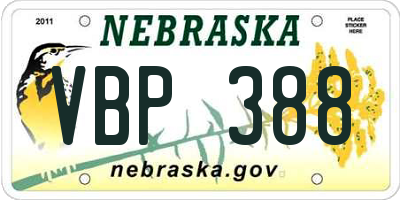 NE license plate VBP388