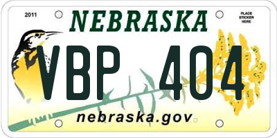 NE license plate VBP404
