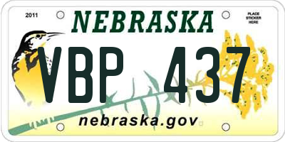 NE license plate VBP437