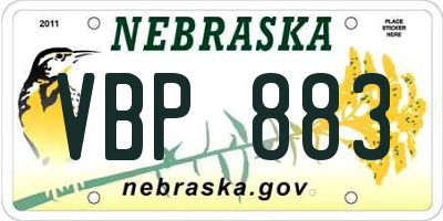 NE license plate VBP883