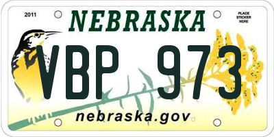 NE license plate VBP973