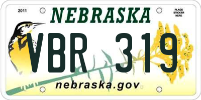 NE license plate VBR319