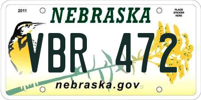 NE license plate VBR472