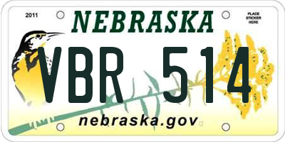 NE license plate VBR514