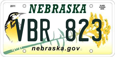 NE license plate VBR823