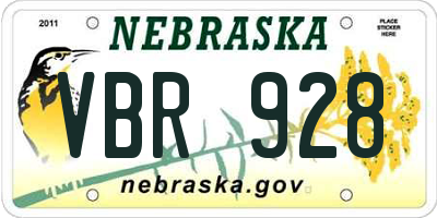 NE license plate VBR928