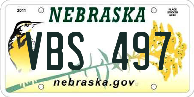 NE license plate VBS497