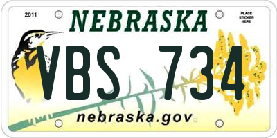 NE license plate VBS734