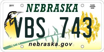 NE license plate VBS743