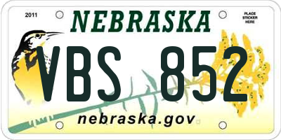 NE license plate VBS852