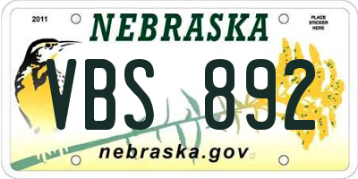 NE license plate VBS892