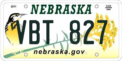 NE license plate VBT827