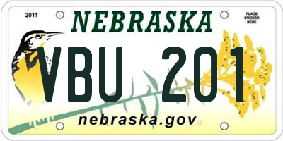 NE license plate VBU201