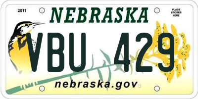 NE license plate VBU429