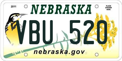 NE license plate VBU520