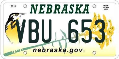 NE license plate VBU653