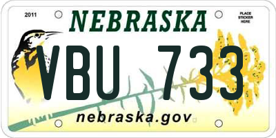 NE license plate VBU733