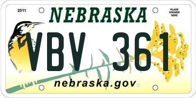 NE license plate VBV361
