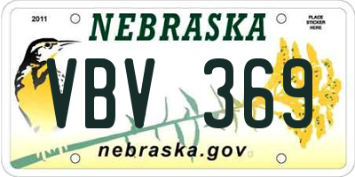 NE license plate VBV369