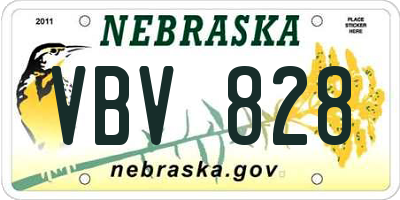 NE license plate VBV828