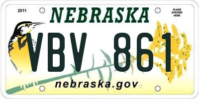 NE license plate VBV861