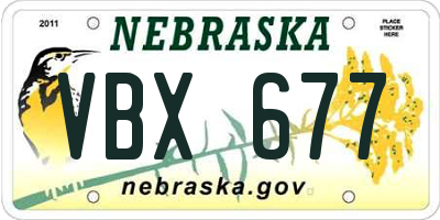 NE license plate VBX677