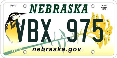 NE license plate VBX975