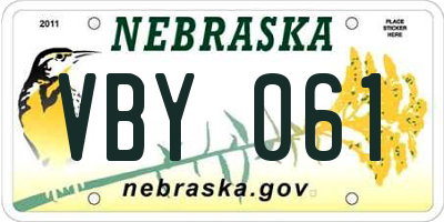 NE license plate VBY061
