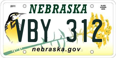 NE license plate VBY312