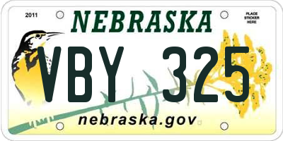 NE license plate VBY325