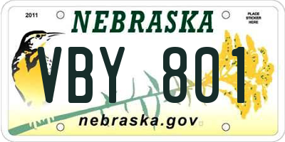 NE license plate VBY801