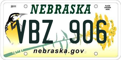 NE license plate VBZ906