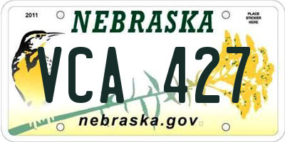NE license plate VCA427