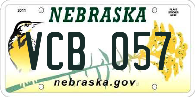 NE license plate VCB057