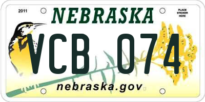 NE license plate VCB074