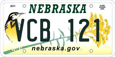 NE license plate VCB121