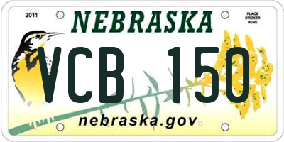 NE license plate VCB150