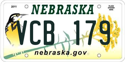 NE license plate VCB179