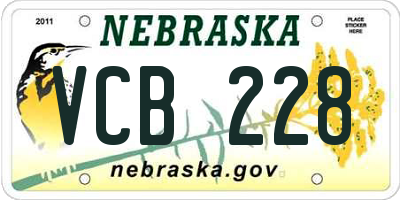 NE license plate VCB228