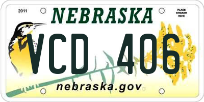 NE license plate VCD406