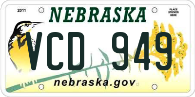 NE license plate VCD949