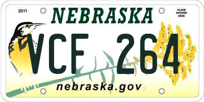NE license plate VCF264