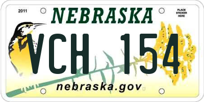 NE license plate VCH154
