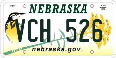 NE license plate VCH526