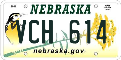 NE license plate VCH614