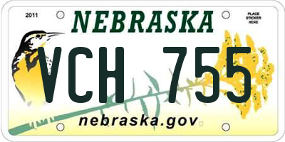 NE license plate VCH755