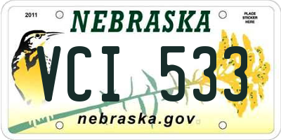 NE license plate VCI533